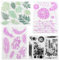 Silikonstempel Stempelset Clear Stamp Stempel Blumen und Blätter Herbst Silikon Klar Stempel Pusteblume und Feder Clear Stamps Set Vintage für DIY Bullet Journal Scrapbooking Fotoalbum (4 Stück)