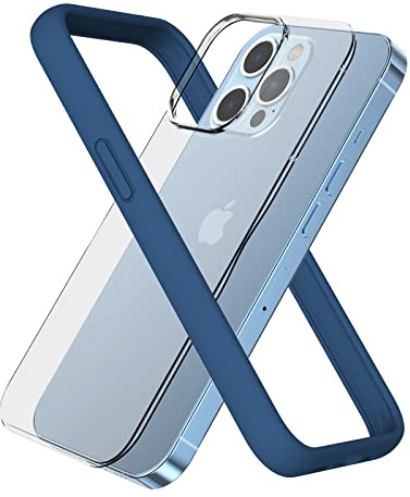 ARSUNOVO Compatible with iPhone 13 Pro Max Bumper Case 6.7 inch, [Raised Edge Protection][Anti-Silp][Anti-Fingerprint] Soft Protective Frame Bumper Cover Case Come with Hard PC Backplate, Blue Jay