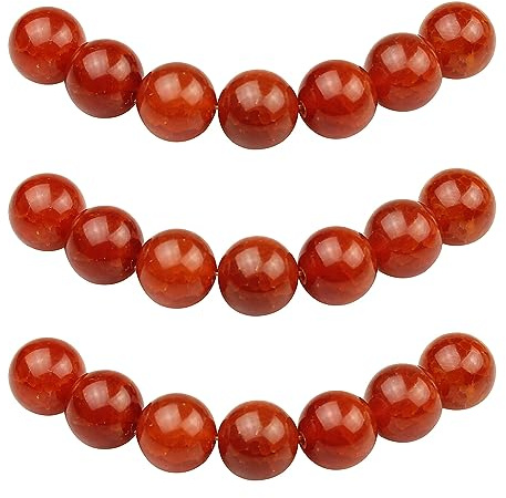 MJDCB Natural Round Stone Beads 12mm Red Dragon Vein Agate Loose Gemstone Beads for Jewelry Making Bracelet Necklace 30pcs