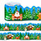 71 Metros Bordes de Tablón de Anuncios, Coloridos Bordes Enrollados Decoración de Árbol de Pino Navidad Santa Claus Decoración Navideña para Aula Hogar Dormitorio Paredes Puertas Ventanas