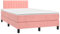 vidaXL Boxspringbett mit Matratze LED Bett Polsterbett Doppelbett Bettgestell Lattenrost Bettrahmen Hotelbett Schlafzimmerbett Rosa 120x200cm Samt