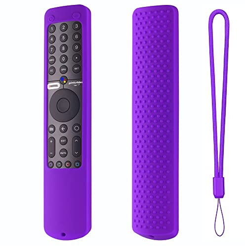 Fernbedienungshülle kompatibel für Xiaomi Mi TV P1 50 43 P1E Q1 75 Q1E 55 XMRM-19, Sprachfernbedienungs-Schutzhülle Silikon-Anti-Verlust-Hülle mit Lanyard (lila)