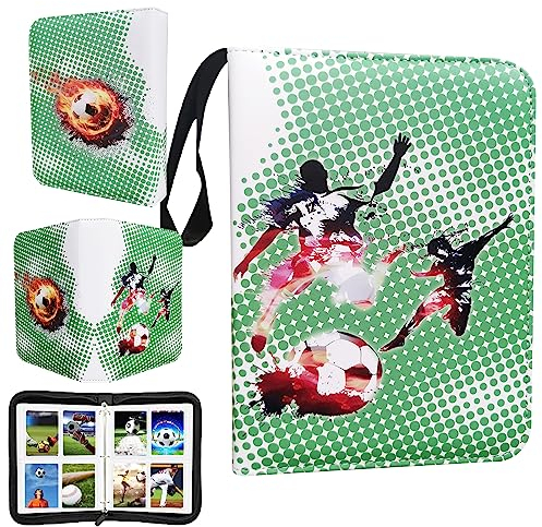 Sammelalbum für Fußball Karten,Sammelkarten Album,Trainer Sammelkartenalben,Karten Ordner Heft,400 Taschen Karten Sammelkarten Album Fussball Baseball für Card Collection