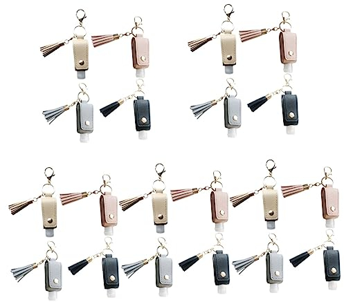 20 Stk Schlüsselanhänger Flasche Reiseflaschen Handseife Nachfüllbare Reiseflasche Duschflasche Schlüsselanhänger Für Desinfektionsflaschen Quaste Reisen Leder Hängend