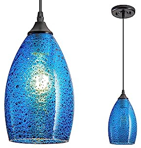 Aiehnid Glass Shade Battery Operated Pendent Light，Not Hardwired Remote Control Ceiling Hanging Light，Battery-Powered Chandelier with Dimmable Bulb，for Farmhouse, Dining Table, Bar