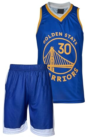 Amdrabola Basketball Kinder Trikot, Basketball Trainings Trikot, Blau, Komm mit Shorts Basketballfans (164,Blau)
