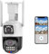 SECUEYE APP 4MP Dual Lens Camera 2K WiFi Wired Pan/Tilt/Zoom Auto Tracking Human Detection Color Night Outdoor Security IP65 Waterproof 24/7 Recording