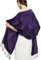 Gragengs Pashmina Écharpe enveloppante avec cachemire ethnique deux tons Jacquard pour femme, Plume violette, taille unique