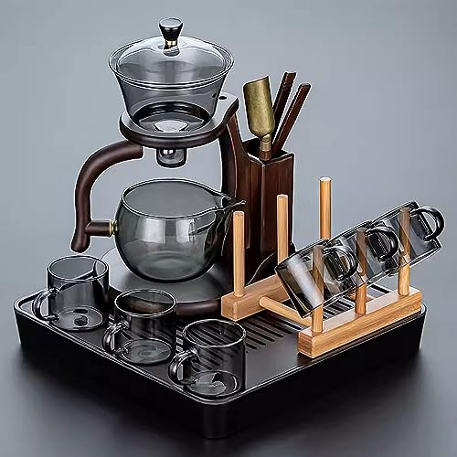 Hwsy Service à thé Japonais, Service à thé, Tasse à thé, Machine à thé pour Les Paresseux, Service à thé en Verre, Machine à thé Automatique pour thé Kung Fu Domestique (Couleur: 13, Taille:) (10)