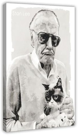 MURABE Stan Lee Leinwand-Poster, Schlafzimmer, Dekoration, Sport, Landschaft, Büro, Raumdekoration, Geschenk, Rahmen-Stil, 30 x 45 cm