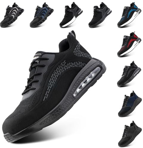 Hitmars Zapatos de Seguridad para Hombre Zapatillas de Seguridad Mujer Zapatos Trabajo s3 Calzado Seguridad Safety Shoes Calzado Trabajo Gris EU 39