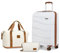 Kono Suitcase Trolley Carry On Hand Cabin Luggage Hard Shell Travel Bag with TSA Lock, The Suitcase Included 1pcs Travel Bag, 1pcs Toiletry Bag