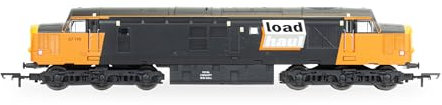Hornby R30188 Railroad Plus Loadhaul, Class 37, Co, 37710-Era 8 Railway-Loks, Schwarz und Orange