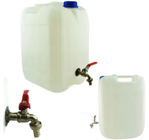 Wasserkanister 20l aus Kunststoff, Wasserbehälter mit Hahn, Trinkwasserkanister Kanister Behälter Wassertank, Kunststoffkanister, für Haus-, Garten-, Auto- und Camping usw, dichten Verschluss