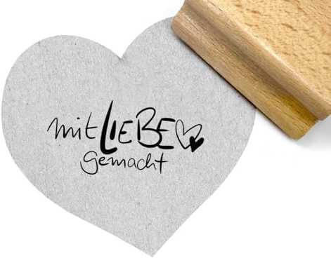 Stempel Mit Liebe gemacht! - Textstempel Karten Geschenkanhänger Etiketten Schilder selbst gemacht Handmade with love Basteln Scrapbook - zAcheR-fineT