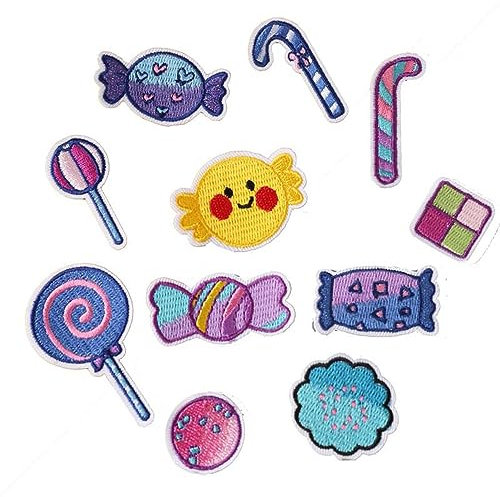 Buer Homie flicken zum aufbügeln kinder, patches zum aufbügeln, bügel patches (Candy 11 Stück)