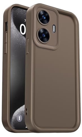 PanXCase Coque pour Realme C55 - Étui Silicone Souple Fine Légère Elegant Désign, Protection Caméra Antichoc Anti-Rayures Mince Housse (Brun)