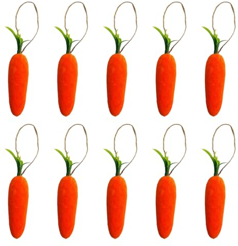 GMBYLBY Oster-Karottendekorationsset, Schaumstoff-Karotten für Fotografie, Haushalt, Party, Basteln, Osterbaumschmuck, künstlich, 10 Stück