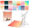 7PCS 14Patterns Photography Gradual Background Paper Without Stand, Double-Sided Waterproof Reusable 34x23in Morandi Photo Tabletop Backdrops for Food Jewelry Cosmetics Makeup