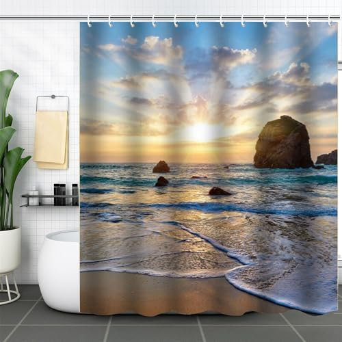 FAIRYGATE Bad Vorhang Duschvorhang Dusch Vorhang Duschvorhan Duschvorhanggewichte Duschvorhang Bathtub Curtain Starke Tischdecken Vorhang für Dusche Vorhänge mit 12 Duschvorhangringen B8819