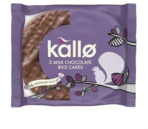 Kallo Milk Chocolate Topped Rice Cakes Portion Pack (Pack 30) | Individually wrapped for on-the-go convenience, offering a lighter sweet treat for lunchboxes or catering.