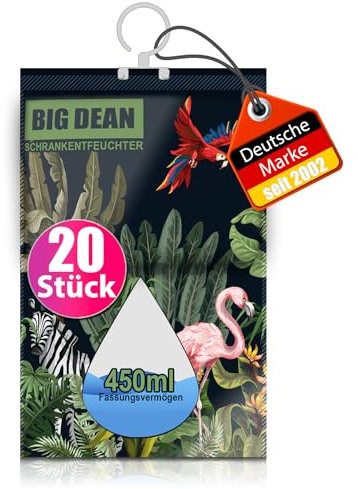 BigDean 20er Pack XL Luftentfeuchter Kleiderschrank - je Beutel bis zu 250ml Entfeuchter Schrank ohne Strom