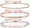 BONNYBIRD® Edelstahl Armband Rosegold Damen Armbänder Set Armkette Vergoldet Wasserfester Schmuck Rose Gold Gliederarmband Schlangenarmband Armkettchen Damenarmband Frauen Bracelet Women Modeschmuck