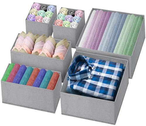 Yimomoyi Schubladen Organizer für Malm Kommode, 6er Set Schrank Kleiderschrank Organizer, Faltbare Aufbewahrungsbox Stoff, Ordnungssystem Kleiderschrank für Babykleidung, BH, Unterwäsche, Socken