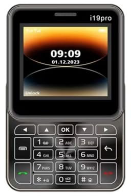 Cpolebev Mini Téléphone Portable à Bouton Coulissant I19 Pro Carré 2,4 Pouces Double SIM 2G GSM Bluetooth FM Appareil Photo Débloqué Téléphone Portable