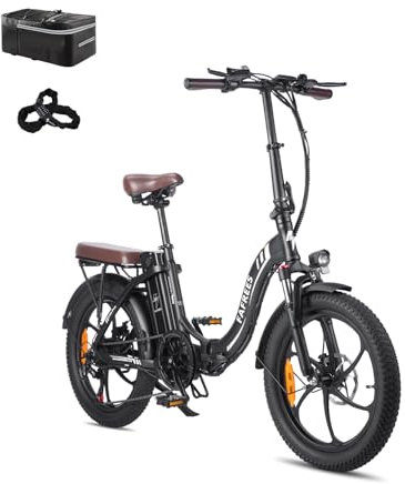 Fafrees F20 PRO E-Bike Klapprad Elektrofahrrad 20 Zoll Fatbike, 250W Motor 36V 18AH Akku, 20 * 3,0 Zoll Mountainbike Elektrofahrrad 40 Nm (Hecktasche + Autoschloss, Schwarz)