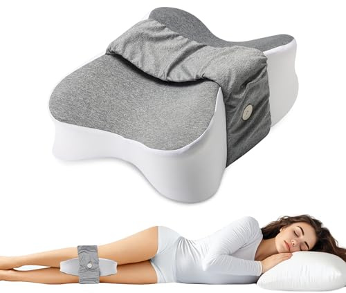 NIdreamCE Kniekissen für Seitenschläfer-Orthopädisches Bein-Kissen für schmerzfreien Schlaf Beinkissen zur Linderung von Knie-, Rücken- und Hüftschmerzen, waschbarer Bezug
