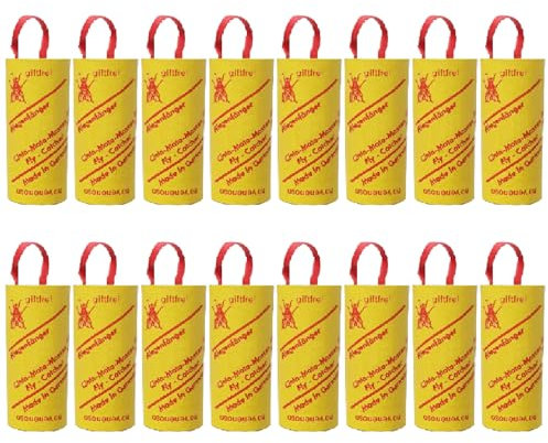 Conipa® - 16 Leim-Rollen + 1 Gelbsticker Fliegenfalle gegen Trauermücken & Obstfliegen bekämpfen - Klebefalle, Gelbtafel, Frucht-Fliegen-Falle (Insekten Aller Art) - Fliegenfänger Innen & Blumentopf