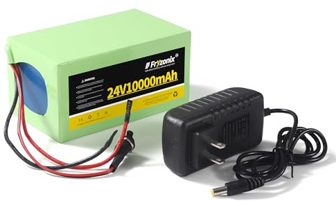 Batterie au lithium 24 V 10 Ah avec chargeur 29,4 V 1 A, batterie rechargeable 24 V pour projets de bricolage