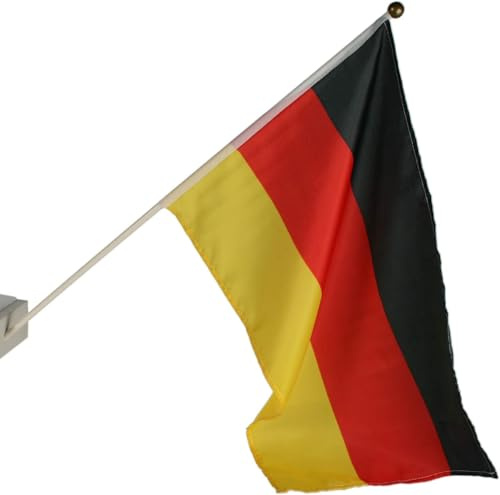 24 Stück Deutschlandfahnen 46×30 cm mit 60 cm Kunststoffstab – Deutschland Flagge für Fans, Deko & Veranstaltungen – Perfekt für EM, WM, Public Viewing & Fan-Events