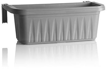 mille idee Fioriera Rondine Regolabile 50 cm – Vaso da Balcone con Ganci – 50x20x18,5 cm – per Esterni (Grigio)