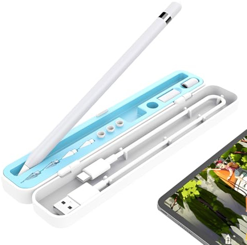 CEJAS 1 Pezzo Astuccio Rigido AntiGraffio per Apple Pencil, Custodia per Apple Pencil 2a Generazione e 1a Generazione, Contenitore con Coperchio per Apple Pencil, Blu