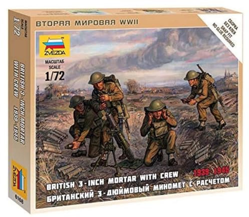 Zvezda - Z6168 - Maquette - Char d'assaut - Mortier Britannique + Servants