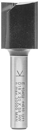 ENT 10402 Nutfräser HW, Schaft (S) 8 mm, Durchmesser (D) 18 mm, NL 20 mm, SL 32 mm, GL 52 mm