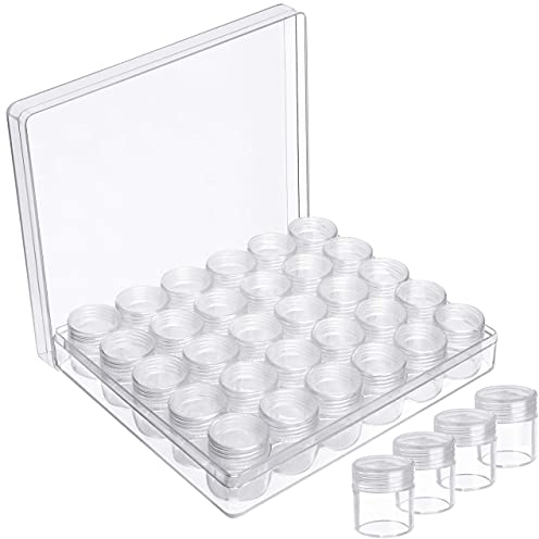 Kurtzy Clear Plastic Bead Storage Organiser Box - 30 Small Removable Compartment Containers with Lids for Diamond Dot Painting Beads, Jewellery, DIY Nail Art, Earrings, Glitter & Embroidery