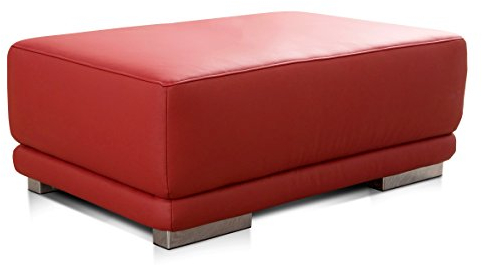 CAVADORE Lederhocker Corianne in Lederoptik / Rechteckiger Hocker in Kunstleder / 103 x 41 x 69 / Kunstleder rot
