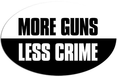 Aufkleber / Autoaufkleber / Sticker / Decal Oval More Guns, Less Crime Sticker