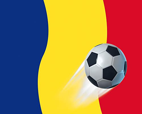 1art1 Fußball Poster Rumänien Länder-Flagge Plakat | Bild 50x40 cm