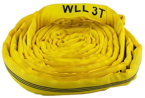 Rundschlinge 4 Meter bis 3000 kg, Bandschlinge DIN EN 1492-1 Zertifiziert, Hebeband 4m / 3t, Hebegurt | Hebeschlinge | Kranschlinge | Tragegurt