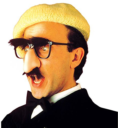 Brille mit Nase und Nasenhaaren Groucho Maske Party Spaßbrille Mann Faschingsmaske Lustige Partymaske Erwachsener Schnellmaskierung Nasenbrille Fasching Masken Mottoparty Accessoire Karneval Kostüm Zubehör