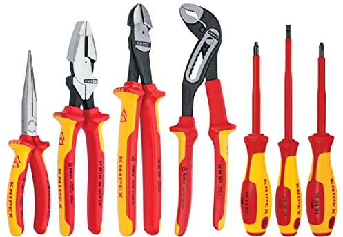 Knipex 989826us – Destornillador 1000 V con aislamiento de alta Apalancamiento alicates, cortadores, comercial y destornillador Juego de herramientas para