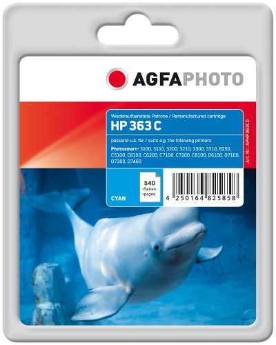 AgfaPhoto APHP363CD Tinte für HP PS8250, 6 ml, cyan, 13.5 x 10.8 x 4