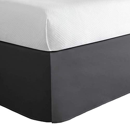 Today’s Home Classic Tailored Bed Skirt Dust Ruffle, Cotton Blend Design, 14 Drop Length, Queen, Grey