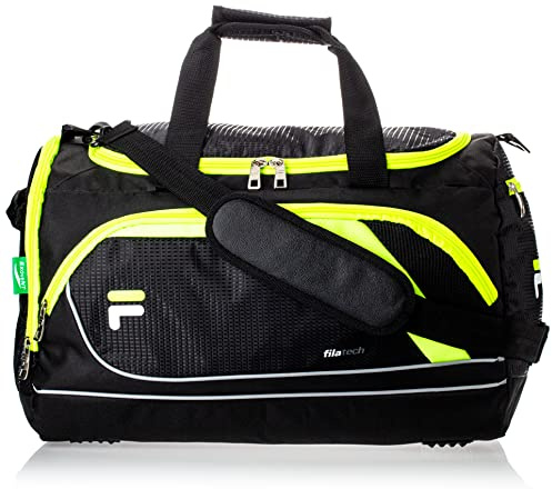 Fila Advantage Sporttasche, 48,3 cm, Schwarz/Limettengrün, 19 Duffel, Advantage Sporttasche, 48,3 cm