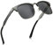 SUNGAIT Retro Runde Halbrandlos Polarisierte Sonnenbrille UV-Schutz für Männer/Frauen-SGT016 (Gunmetal Rahmen/Graue Linse)