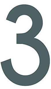 1peak Zahl 3 in Silber, 30 cm großer Sticker aus Selbstklebender Klebefolie zum aufkleben, wetterfeste Klebezahl